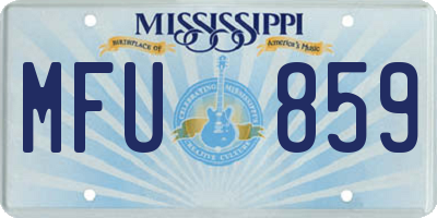 MS license plate MFU859