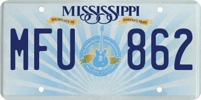 MS license plate MFU862