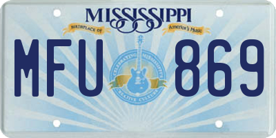 MS license plate MFU869