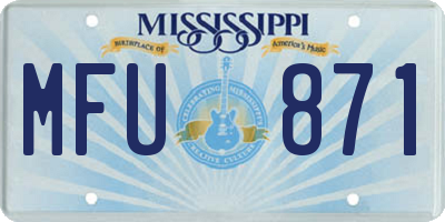 MS license plate MFU871