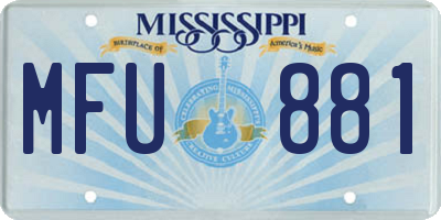 MS license plate MFU881
