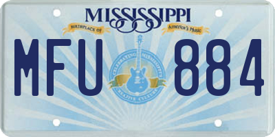 MS license plate MFU884