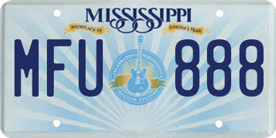 MS license plate MFU888