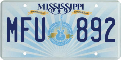 MS license plate MFU892