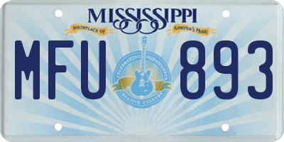 MS license plate MFU893