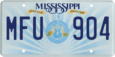 MS license plate MFU904