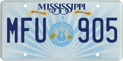 MS license plate MFU905
