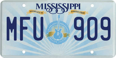 MS license plate MFU909