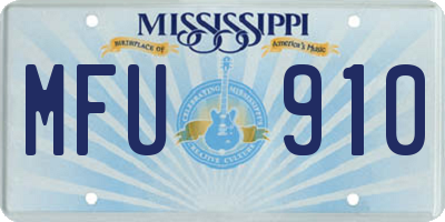 MS license plate MFU910