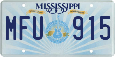 MS license plate MFU915
