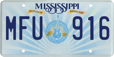 MS license plate MFU916