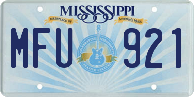 MS license plate MFU921