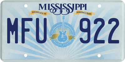 MS license plate MFU922