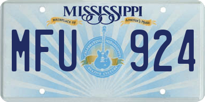 MS license plate MFU924