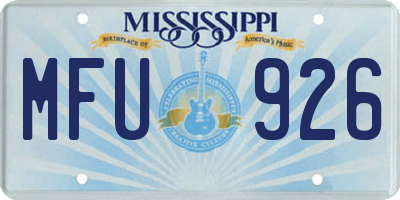 MS license plate MFU926