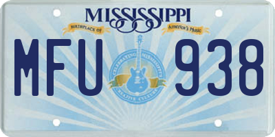 MS license plate MFU938