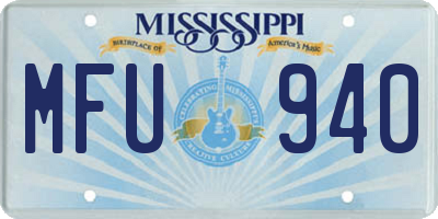 MS license plate MFU940