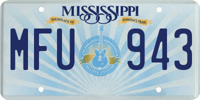 MS license plate MFU943