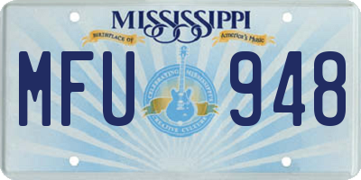 MS license plate MFU948