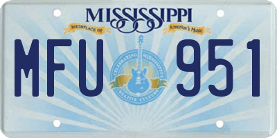 MS license plate MFU951