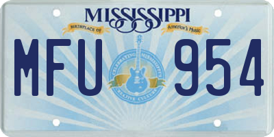 MS license plate MFU954