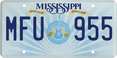 MS license plate MFU955