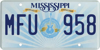MS license plate MFU958