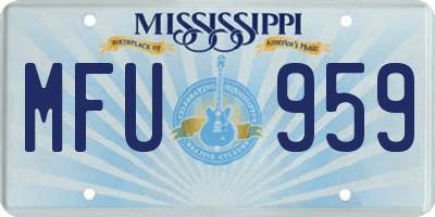 MS license plate MFU959