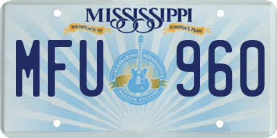 MS license plate MFU960