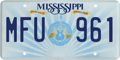 MS license plate MFU961