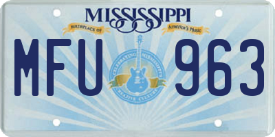 MS license plate MFU963