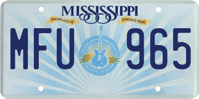 MS license plate MFU965