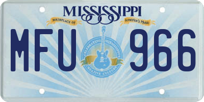 MS license plate MFU966