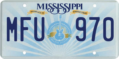 MS license plate MFU970
