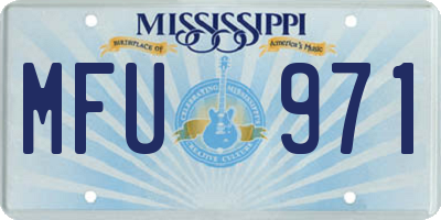 MS license plate MFU971