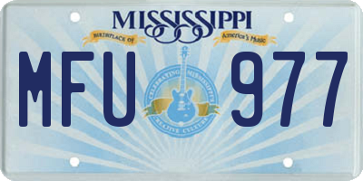 MS license plate MFU977