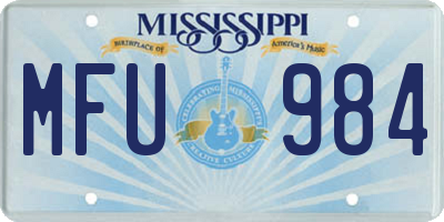MS license plate MFU984