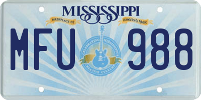 MS license plate MFU988