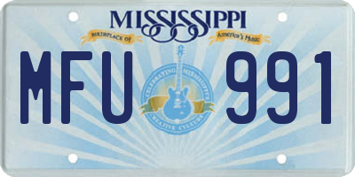MS license plate MFU991