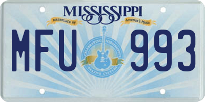 MS license plate MFU993