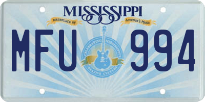 MS license plate MFU994