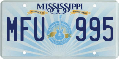 MS license plate MFU995