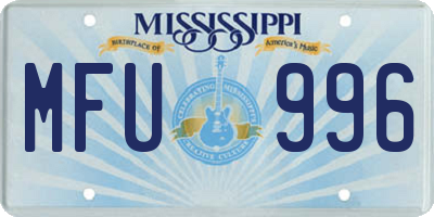 MS license plate MFU996