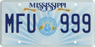 MS license plate MFU999