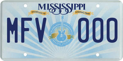 MS license plate MFV000