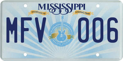 MS license plate MFV006