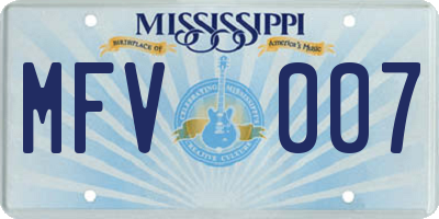 MS license plate MFV007