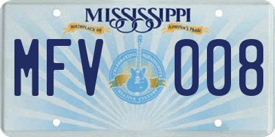 MS license plate MFV008