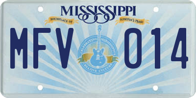 MS license plate MFV014