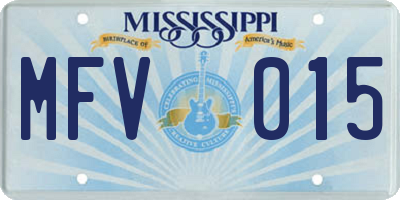 MS license plate MFV015